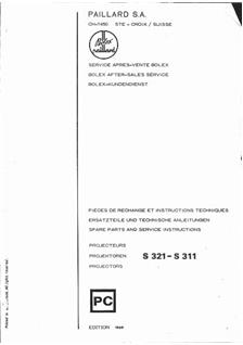 Bolex S 311 manual. Camera Instructions.